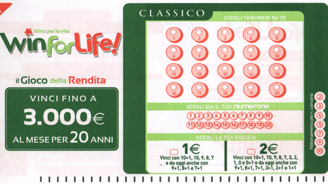 イタリアの宝くじの種類と買い方・遊び方・換金方法５選・Win for Life classico（ウィン フォオ ライフ クラシコ）