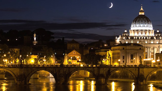 ヨーロッパの主要河川に掛かる夜景がロマンチックな橋６選・サンタンジェロ橋